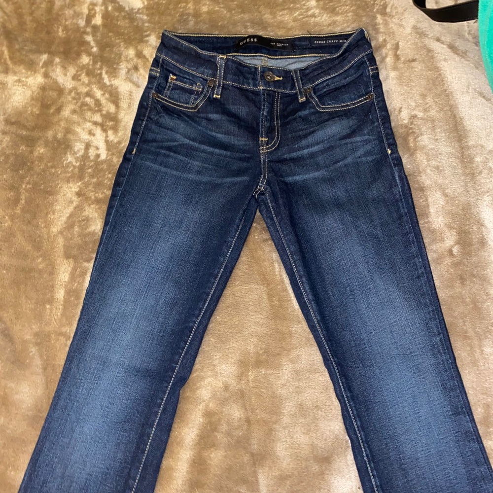 Guess dark and light blue jeans